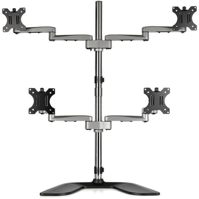StarTech.com Quad Monitor Stand, Desktop VESA 4 Monitor Arm up to 32" (17.6lb/8kg) Screens, Ergonomic Articulating Pole Mount, Adjustable - Thumbnail 3
