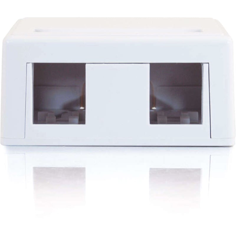 C2G 2-Port Keystone Jack Surface Mount Box - White - Thumbnail 4