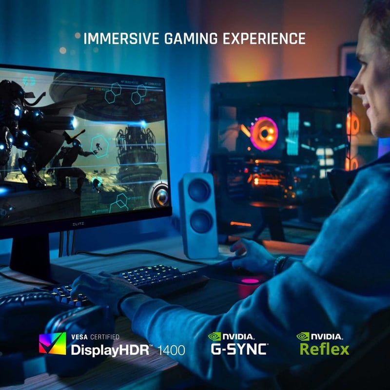 ViewSonic ELITE XG321UG 32 Inch 4K IPS 144Hz Gaming Monitor with G-Sync, Mini LED, Nvidia Reflex, HDR1400, Advanced Ergonomics, HDMI and DP for Esports - Thumbnail 2