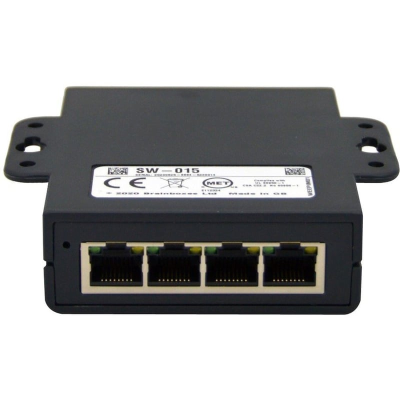 Brainboxes Compact 5 Port Gigabit Ethernet Switch DIN Rail Mountable - Thumbnail 2