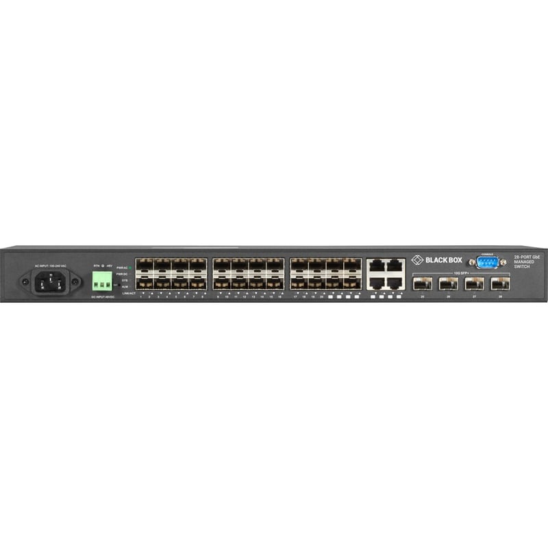 Black Box Gigabit Managed Ethernet SFP Fiber Switch - 28-Port - Thumbnail 2
