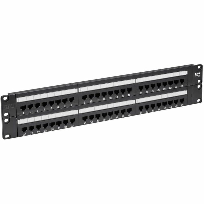 Tripp Lite by Eaton 48-Port Cat6 Cat5 Patch Panel Rackmount 110 Punch Down RJ45 Ethernet 1URM 568B - Thumbnail 1