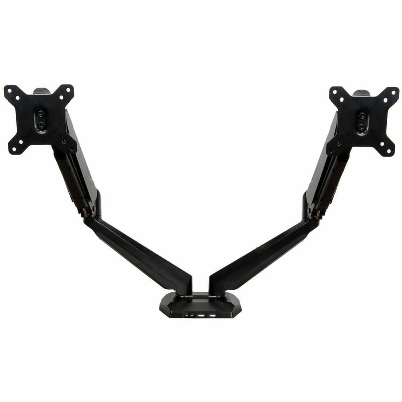 StarTech.com Dual Monitor Arm, USB Hub and Audio Ports in Base, Monitors up to 32" (17.6lb/8kg), VESA Monitor Stand Desk Mount - Thumbnail 1