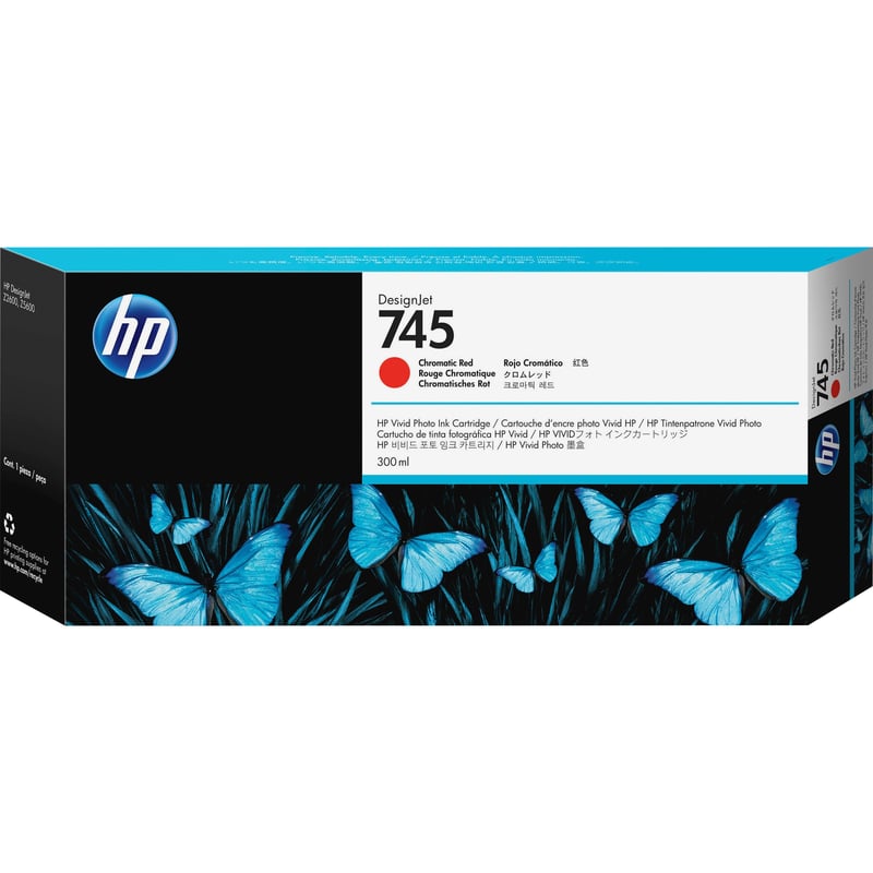 HP 745 (F9K06A) Original Inkjet Ink Cartridge - Chromatic Red - 1 Each - Thumbnail 1