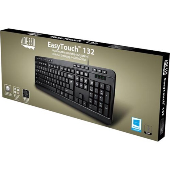 Adesso AKB-132 Multimedia Desktop Keyboard - Thumbnail 2
