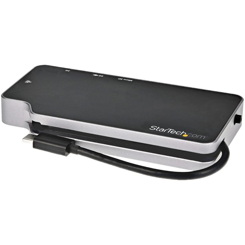 StarTech.com USB C Multiport Adapter, USB-C to 4K HDMI or VGA Video with 100W PD Pass-through, 10Gbps USB Hub/MicroSD/GbE, USB-C Mini Dock - Thumbnail 2