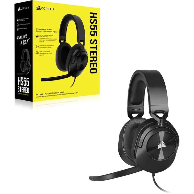 Corsair HS55 STEREO Wired Gaming Headset - Carbon - Thumbnail 2