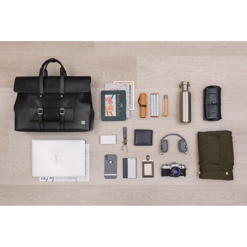 Moshi Treya Convertible Satchel/Backpack - Jet Black, Three-in-one Messenger, Satchel, Briefcase for Laptops up to 13" , Vegan Leather, Removable Clutch, RFID Pocket - Thumbnail 5