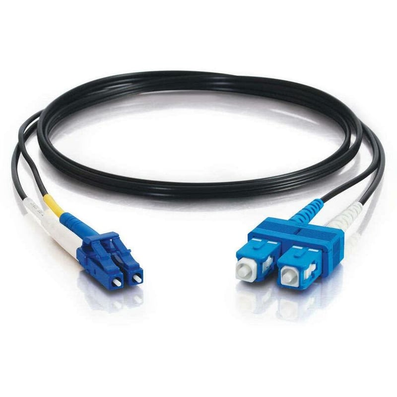 C2G 10m LC-SC 9/125 OS1 Duplex Singlemode PVC Fiber Optic Cable - Black - Thumbnail 2