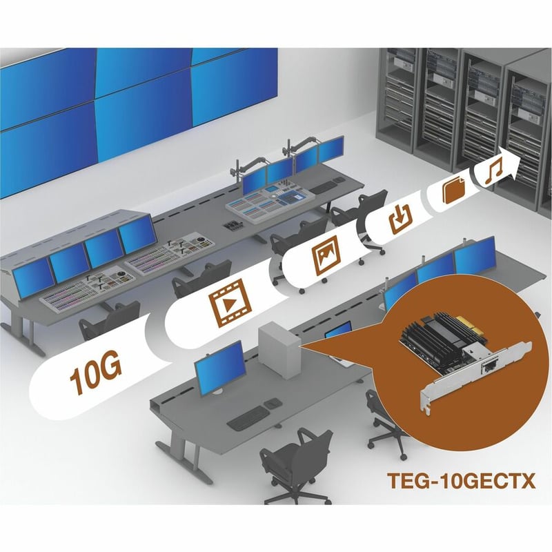 TRENDnet 10 Gigabit PCIe Network Adapter, Converts A PCIe Slot Into A 10G Ethernet Port, Supports 802.1Q Vlan, Includes Standard & Low-Profile Brackets, PCIe 2.0, PCIe 3.0, Silver, TEG-10GECTX - Thumbnail 3