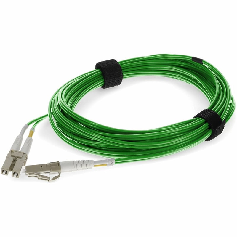AddOn 0.5m LC to LC Green OM4 Duplex OFNR (Riser-Rated) Fiber Patch Cable - Thumbnail 1