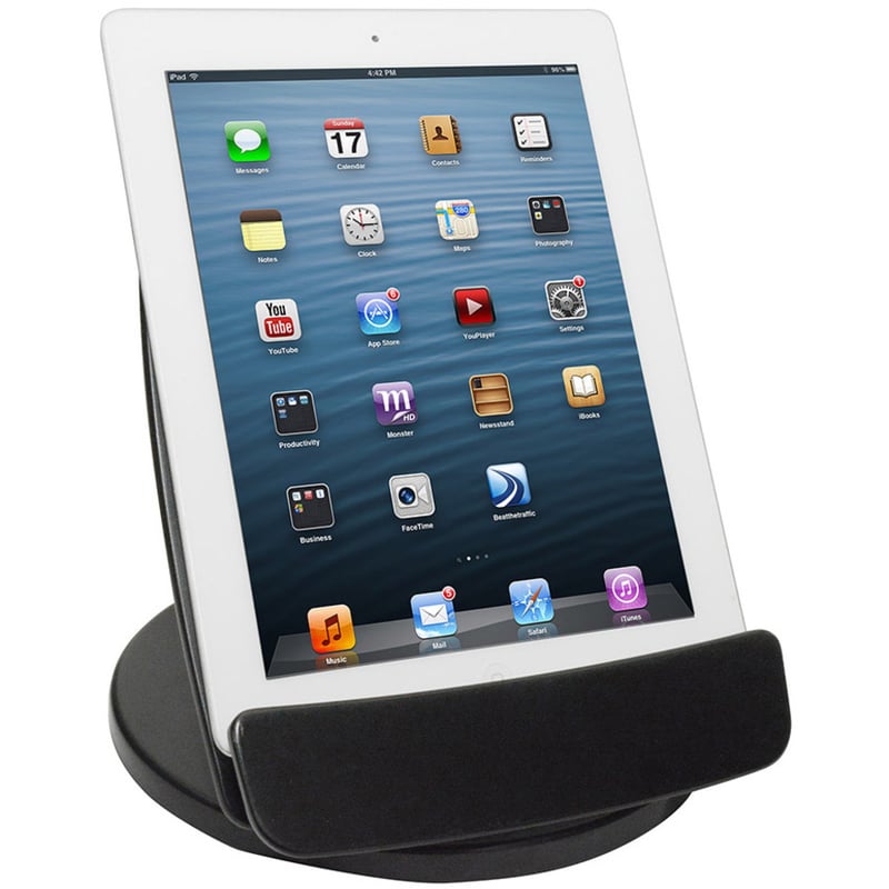 Kantek Rotating Foldable Desk Top Tablet Stand, Black - Thumbnail 4