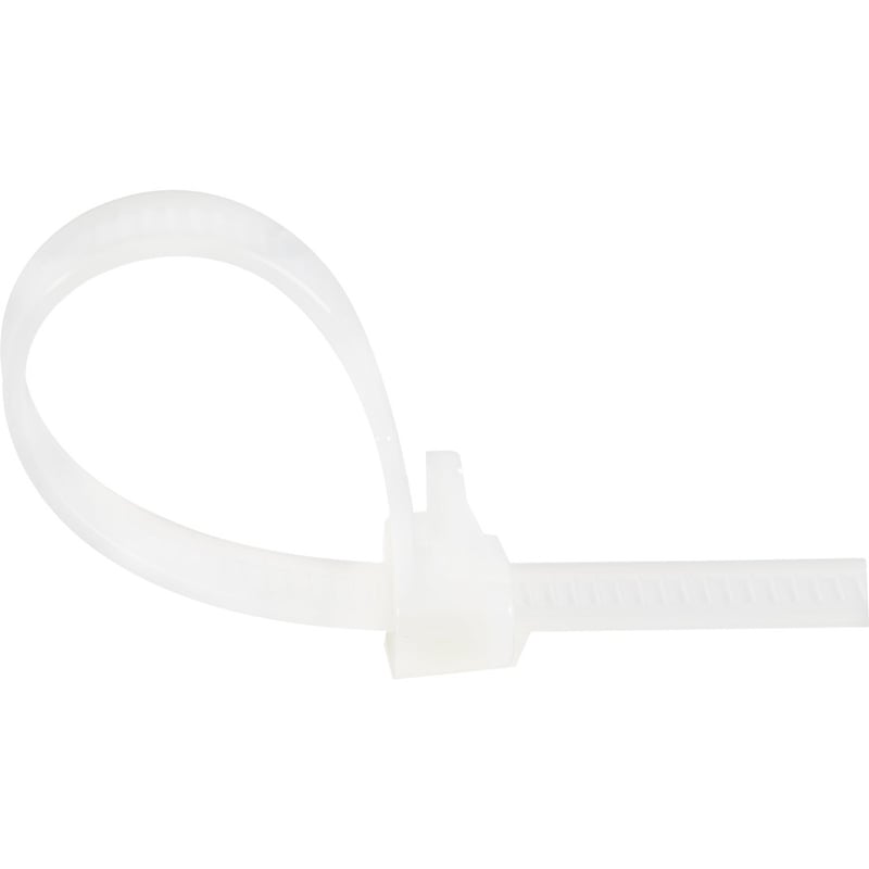StarTech.com 5"(12cm) Reusable Cable Ties, 1-1/8"(30mm) Dia. 50lb(22Kg) Tensile Strength, Nylon, In/Outdoor, UL Listed, 100 Pack, White - Thumbnail 4