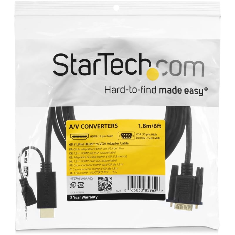 StarTech.com HDMI to VGA Cable - 3 ft / 1m - 1080p - 1920 x 1200 - Active HDMI Cable - Monitor Cable - Computer Cable - Thumbnail 5