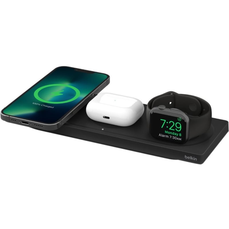 Belkin BoostCharge Pro 3-in-1 Wireless Charging Pad with Official MagSafe Charging 15W - Thumbnail 2
