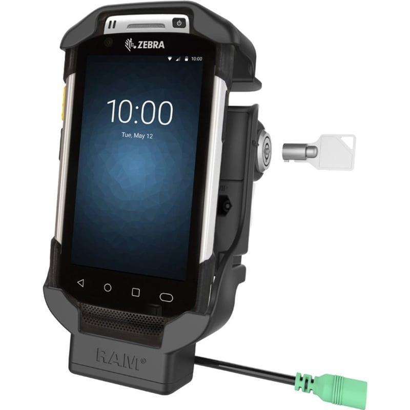 RAM Mounts Key-Locking Form-Fit Powered Cradle for Zebra TC70, 72, 75 & 77 - Thumbnail 2