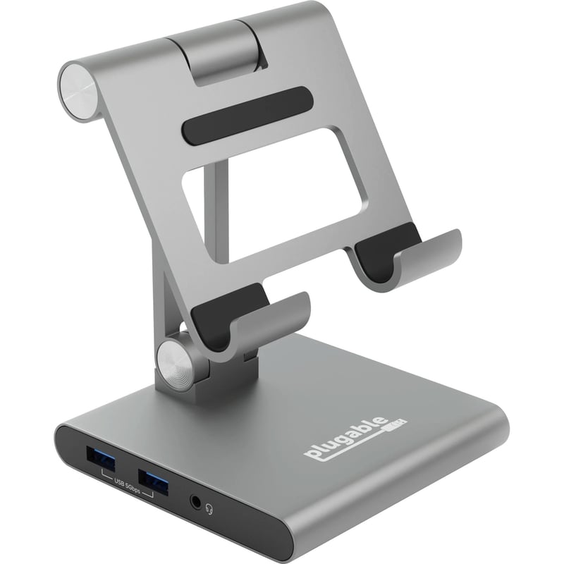 Plugable 8-in-1 USB C Docking Station for iPad with Stand, 100W Pass-through Charging USB-C Hub - Thumbnail 1