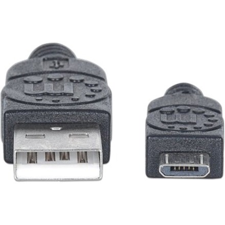 Manhattan Hi-Speed USB 2.0 A Male to Micro-B Male Device Cable, 1.5', Black - Thumbnail 3