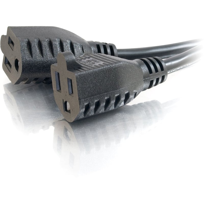 C2G 6ft 16 AWG 1-to-2 Power Cord Splitter (1 NEMA 5-15P to 2 NEMA 5-15R) - Thumbnail 2