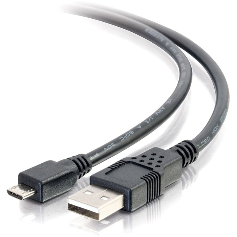 C2G 3ft USB to Micro B Cable - USB A to Micro USB Cable - USB 2.0 - M/M - Thumbnail 1