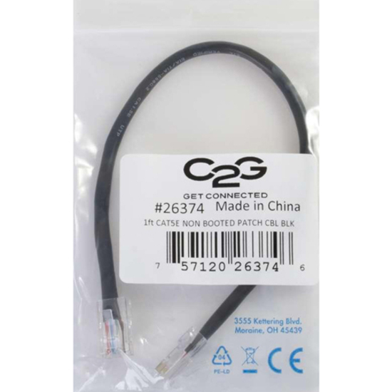 C2G-50ft Cat5e Non-Booted Unshielded (UTP) Network Patch Cable - Black - Thumbnail 3