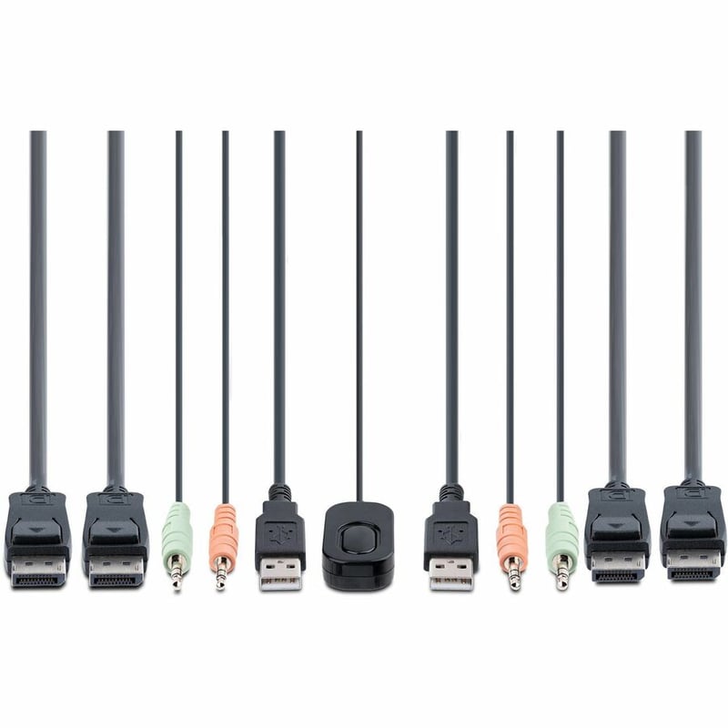 StarTech.com 2-Port Dual-Monitor DisplayPort Cable KVM Switch, 4K 60Hz, Compact KVM with 5ft/1.5m Integrated Host Cables, Bus Powered - Thumbnail 5