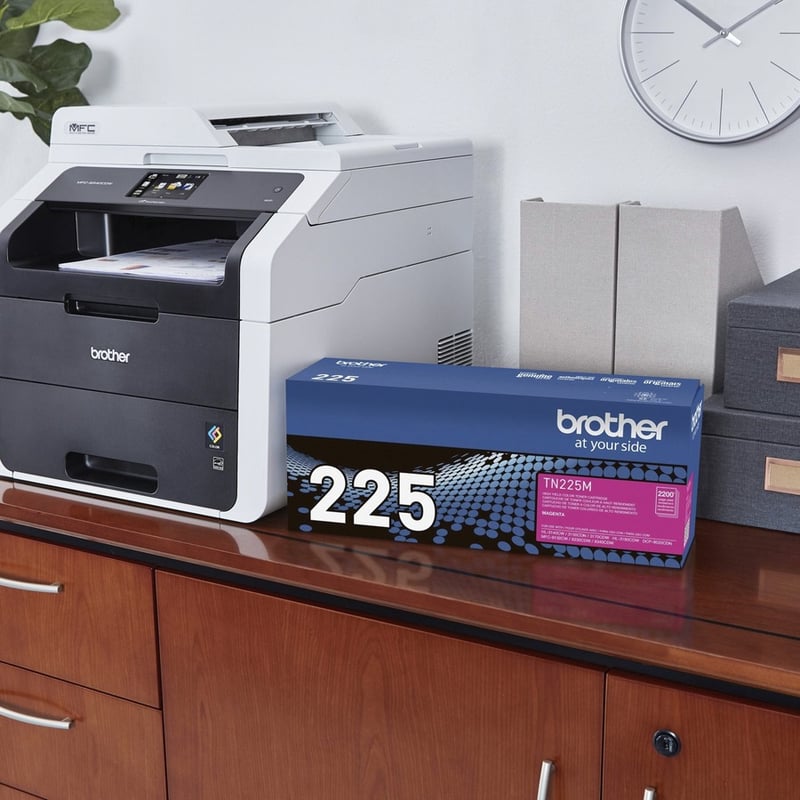 Brother Genuine TN225M High Yield Magenta Toner Cartridge