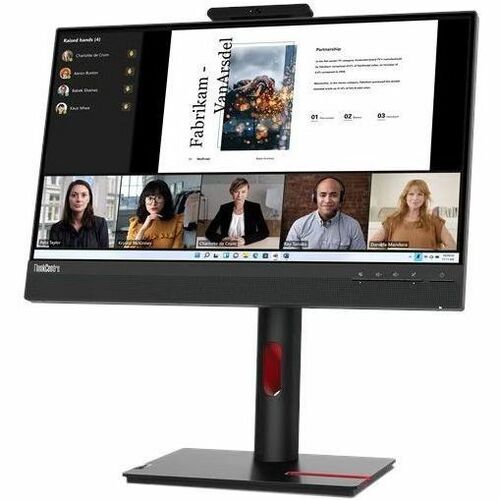 Lenovo ThinkCentre TIO22GEN5 22" Class Webcam Full HD LED Monitor - 16:9 - Black - Thumbnail 1