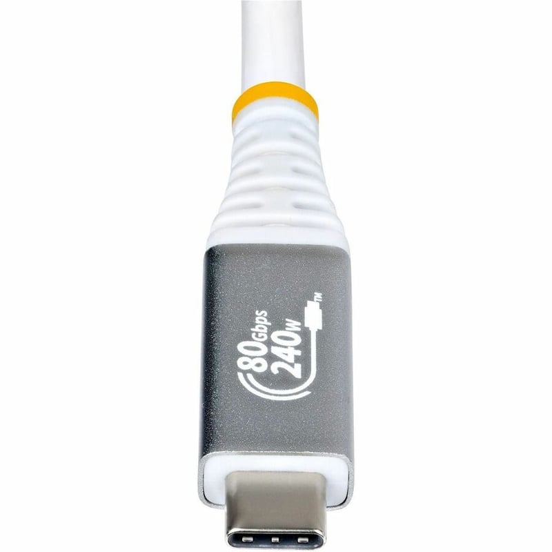 1.6FT USB4 CABLE WHITE USB-IF CERTIFIED 8K120/DP2.1/240W/80GBPS - Thumbnail 4
