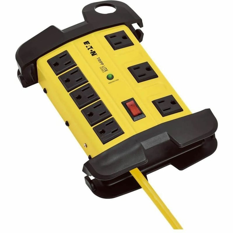 Tripp Lite by Eaton Protect It! 8-Outlet Industrial Safety Surge Protector 25 ft. Cord 3900 Joules Cord Wrap Hang Holes - Thumbnail 4