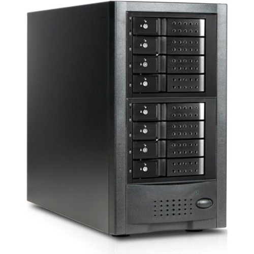 RAIDage JAGE6BT8MSBK-DE Drive Enclosure 12Gb/s SAS, SATA/600 - Mini-SAS HD Host Interface Tower - Black - Thumbnail 1