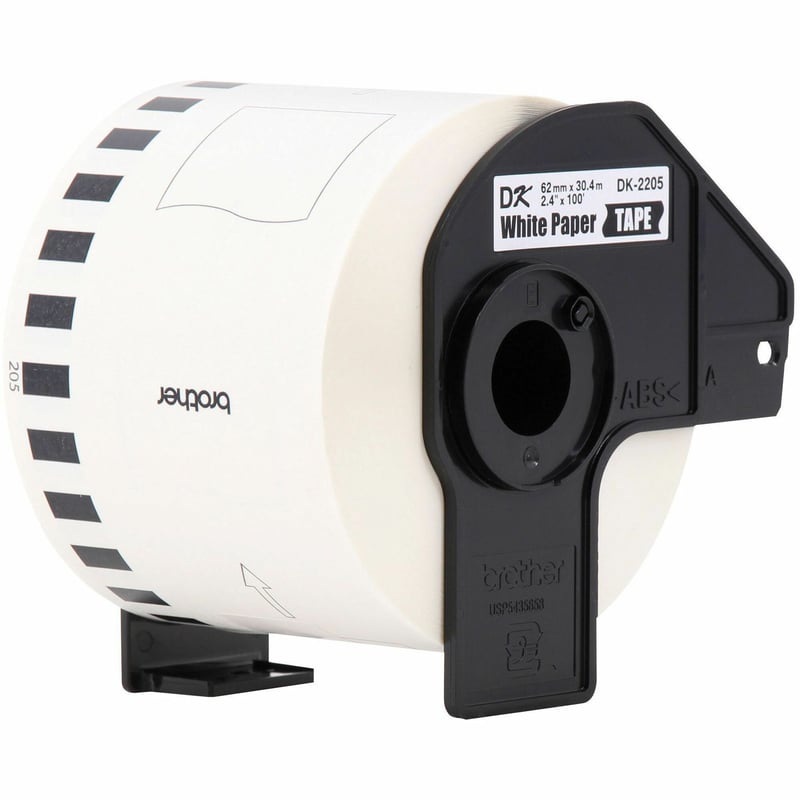 Brother DK2205 - Continuous Length White Film Paper Tape - Thumbnail 1