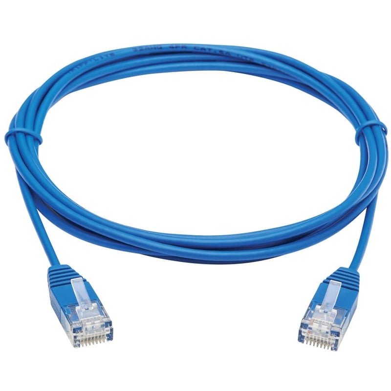 Eaton Tripp Lite Series Cat6a 10G Molded Ultra-Slim UTP Ethernet Cable (RJ45 M/M), Blue, 7 ft. (2.13 m) - Thumbnail 2