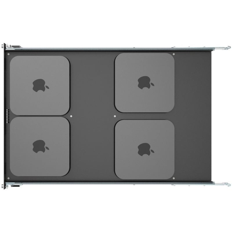 Rack Solutions 1U Mini Rack Tool-less Dry Sliding Shelf for Four Apple Mac Mini - Thumbnail 4