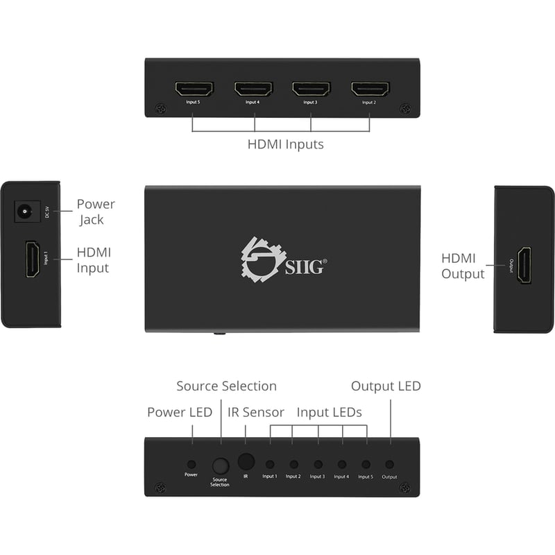 SIIG 5x1 HDMI Switch 4K - Thumbnail 3