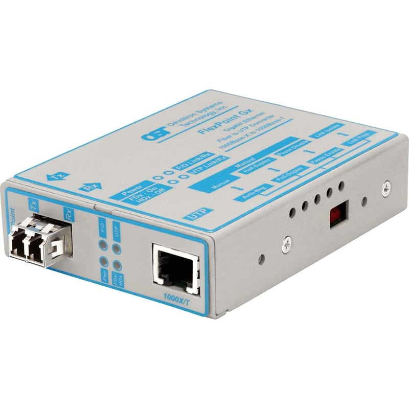 FlexPoint 1000Mbps Gigabit Ethernet Fiber Media Converter RJ45 LC Single-Mode 12km