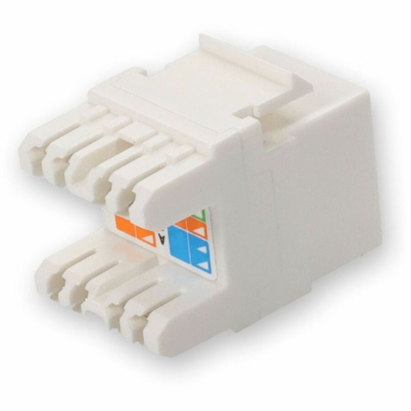AddOn Non-Terminated to RJ-45 (Female) White Cat5e UTP Copper Connector with Clear Dust Cap 180 Degree 28MM Type - Thumbnail 5