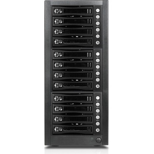 RAIDage JAGE9BT12HDBPL Drive Enclosure 12Gb/s SAS, SATA/600 - Mini-SAS HD Host Interface Tower - Black - Thumbnail 1