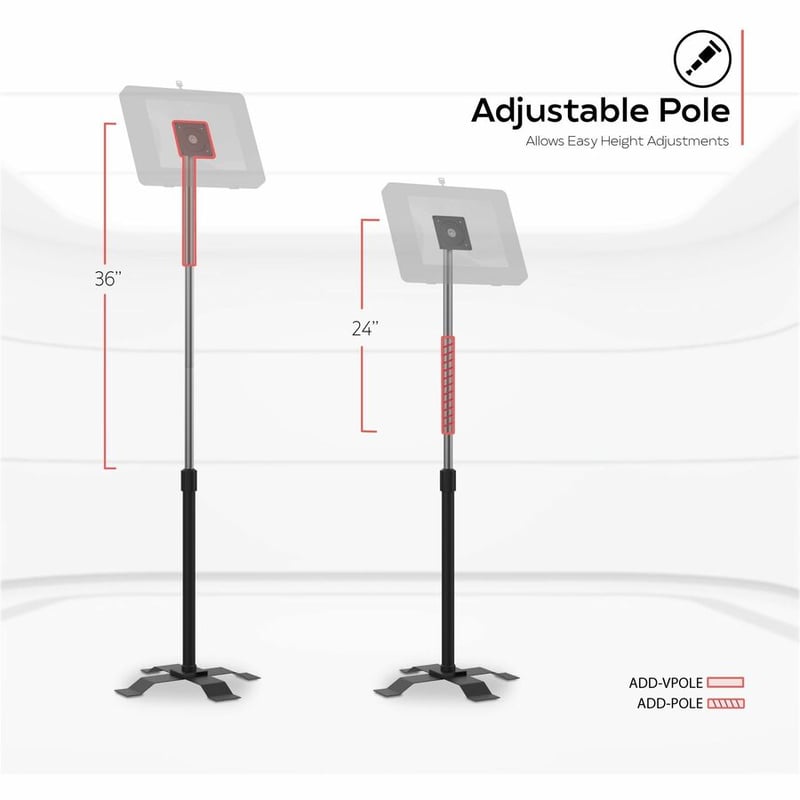 CTA Digital VESA-Compatible, Height-Adjustable Floor Stand - Thumbnail 5