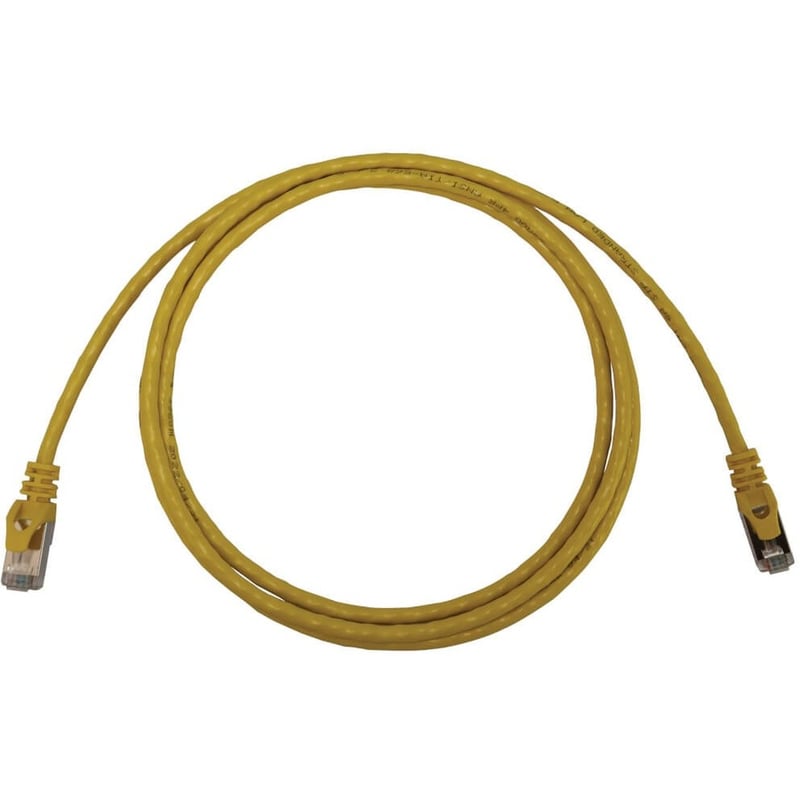 Eaton Tripp Lite Series Cat6a 10G Snagless Shielded Slim STP Ethernet Cable (RJ45 M/M), PoE, Yellow, 5 ft. (1.5 m) - Thumbnail 1