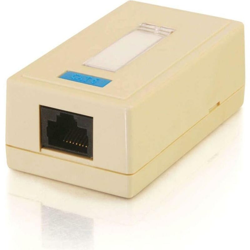 C2G 1-Port Cat5E Surface Mount Box - White - Thumbnail 1