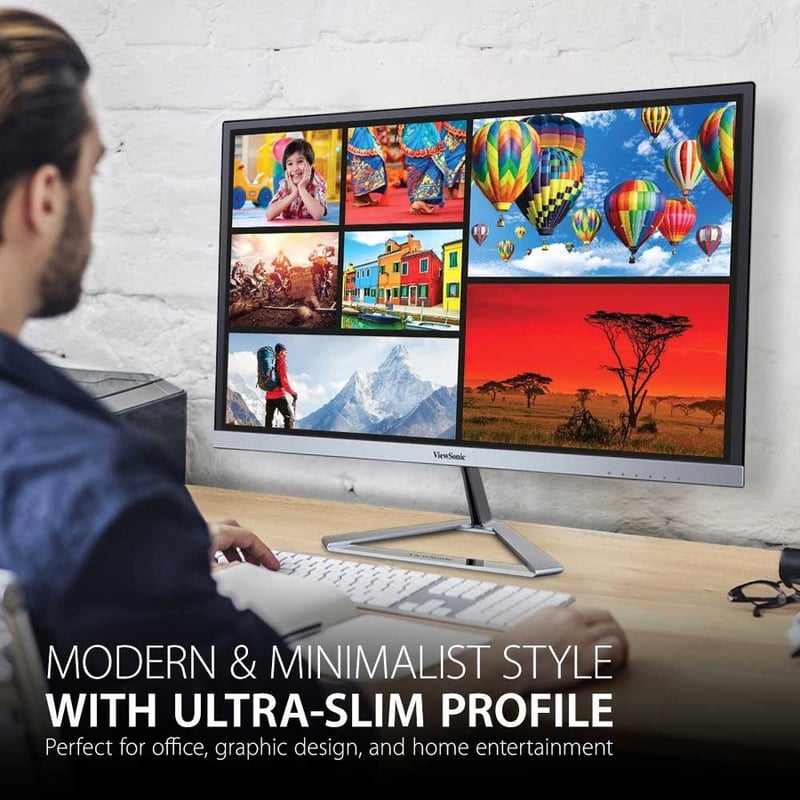 ViewSonic VX2776-SMHD 27 Inch 1080p Widescreen IPS Monitor with Ultra-Thin Bezels, HDMI and DisplayPort - Thumbnail 2