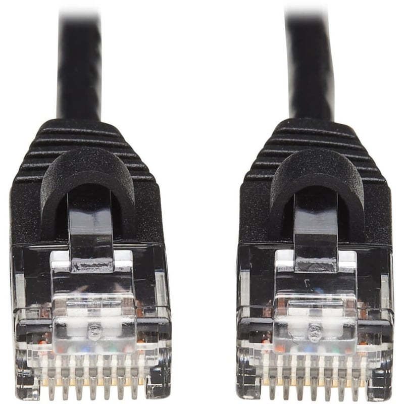 Eaton Tripp Lite Series Cat6a 10G Snagless Molded Slim UTP Ethernet Cable (RJ45 M/M), Black, 10 ft. (3.05 m) - Thumbnail 1