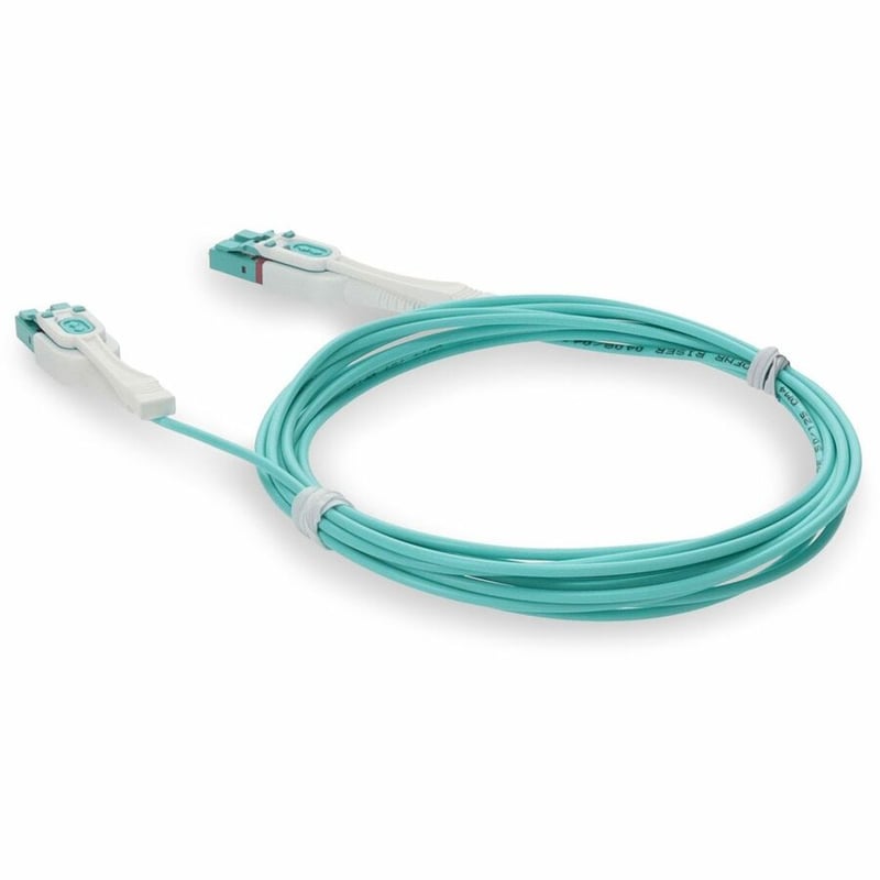 AddOn 5m LC to LC Aqua OM4 Duplex Uniboot OFNR (Riser-Rated) Fiber Patch Cable with Push/Pull Tabs - Thumbnail 3
