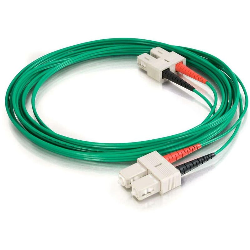 C2G-5m SC-SC 62.5/125 OM1 Duplex Multimode PVC Fiber Optic Cable - Green - Thumbnail 1