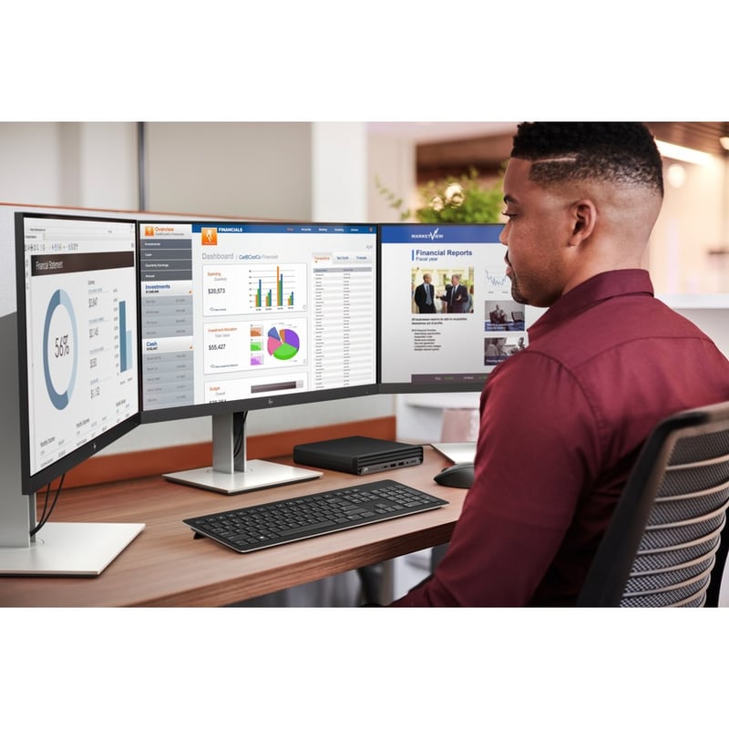 HP EliteDesk 805 G6 Desktop Computer - AMD Ryzen 5 PRO 4650GE Hexa-core (6 Core) 3.50 GHz - 16 GB RAM DDR4 SDRAM - 256 GB SSD - Desktop Mini - Thumbnail 2