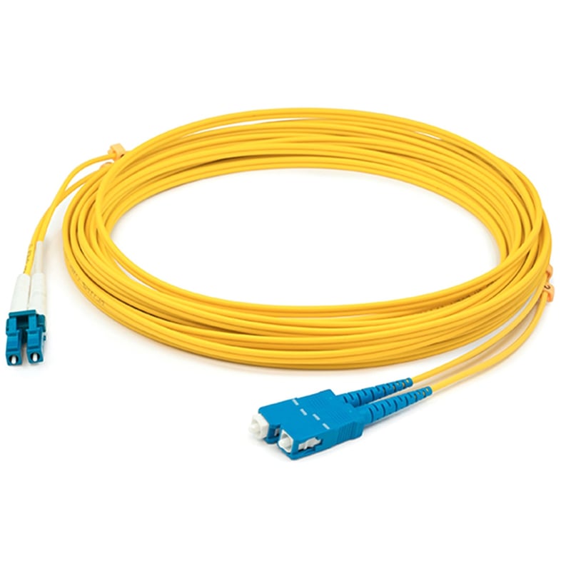 AddOn 8m SC to LC Yellow OS2 Duplex LSZH SMF Fiber Patch Cable - Thumbnail 1