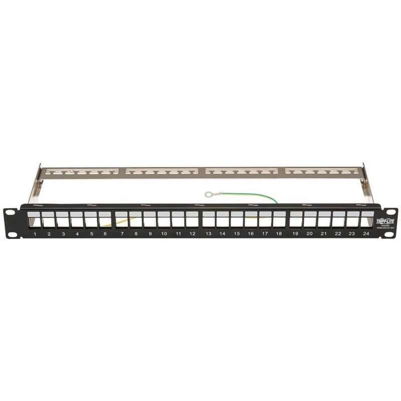 Tripp Lite by Eaton 24-Port 1U Rack-Mount Shielded Blank Keystone/Multimedia Patch Panel RJ45 Ethernet USB HDMI Cat5e/6 - Thumbnail 3