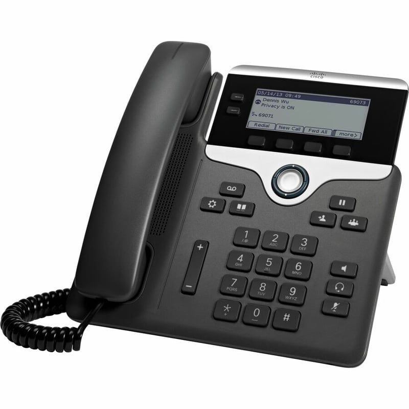 Cisco 7821 IP Phone - Corded - Wall Mountable - Black - Thumbnail 2