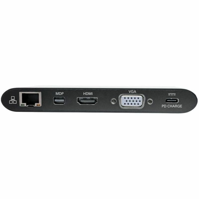 Tripp Lite by Eaton USB-C Dock Dual Display - 4K HDMI / mDP VGA USB 3.x (5Gbps) USB-A/C Hub GbE Memory Card 100W PD Charging - Thumbnail 4
